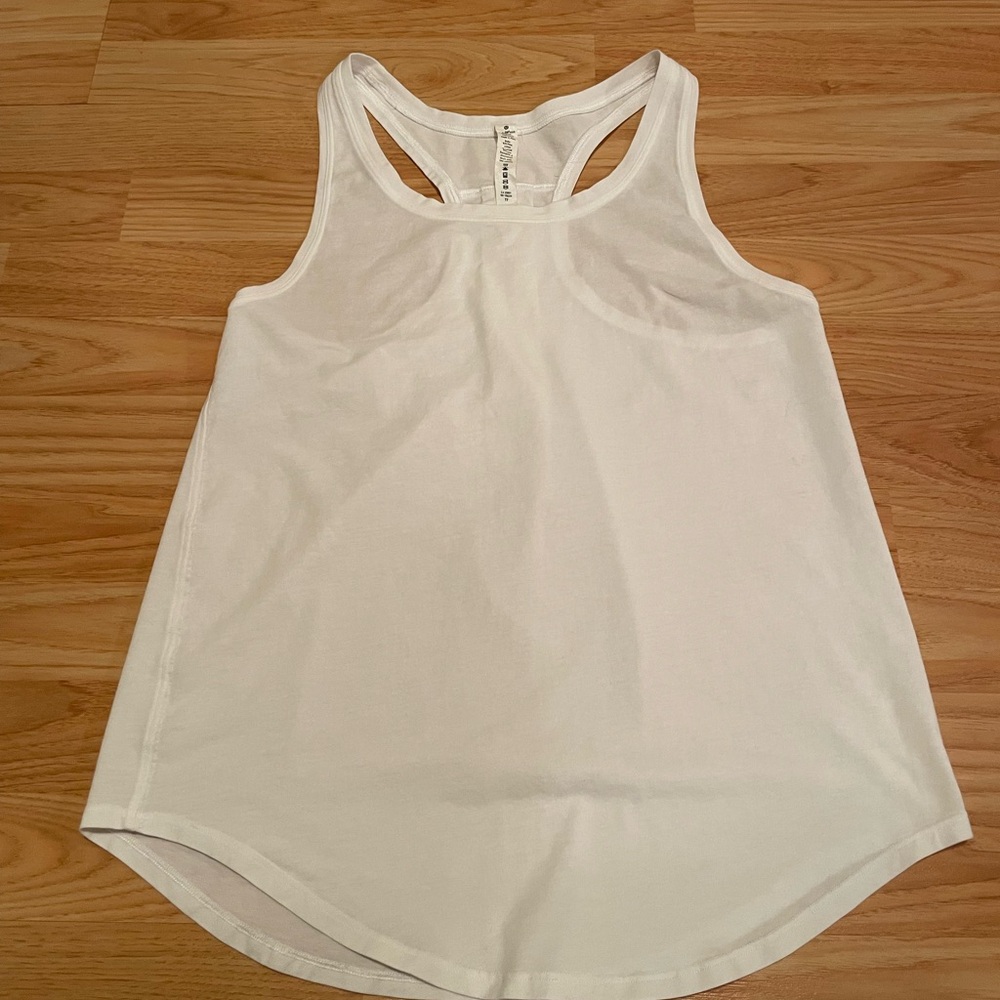 Lululemon Athletica White Racerback Tank Top